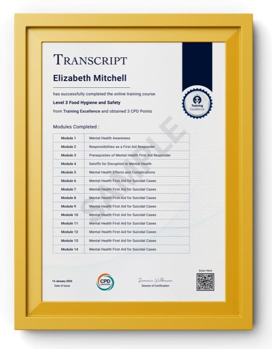 CPD Accredited Certificate & Transcript — sample transcript